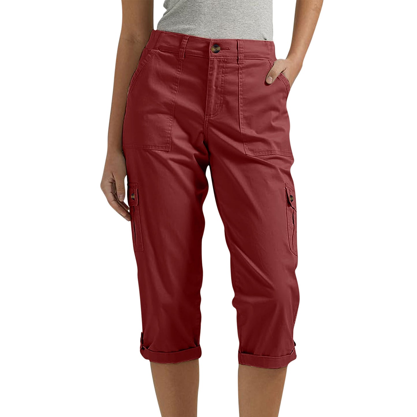 🚀New arrival 48%OFF🥳 women's solid color comfortable cropped trousers