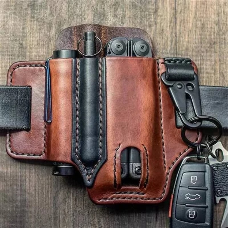 Imsgurus🔥Men's Genuine Leather EDC Belt Loop Waist Outdoor Multitool Sheath