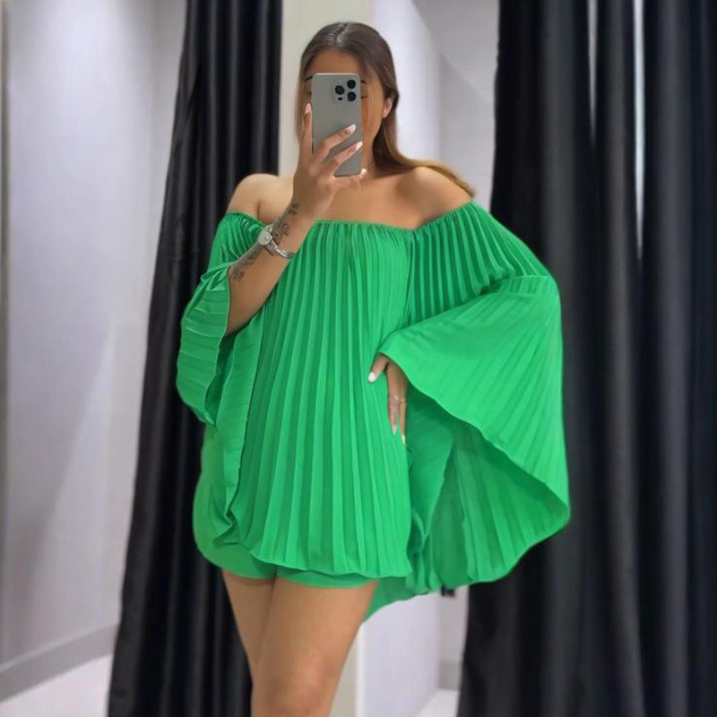 Imsgurus💓Pleated Bandeau Shorts Set