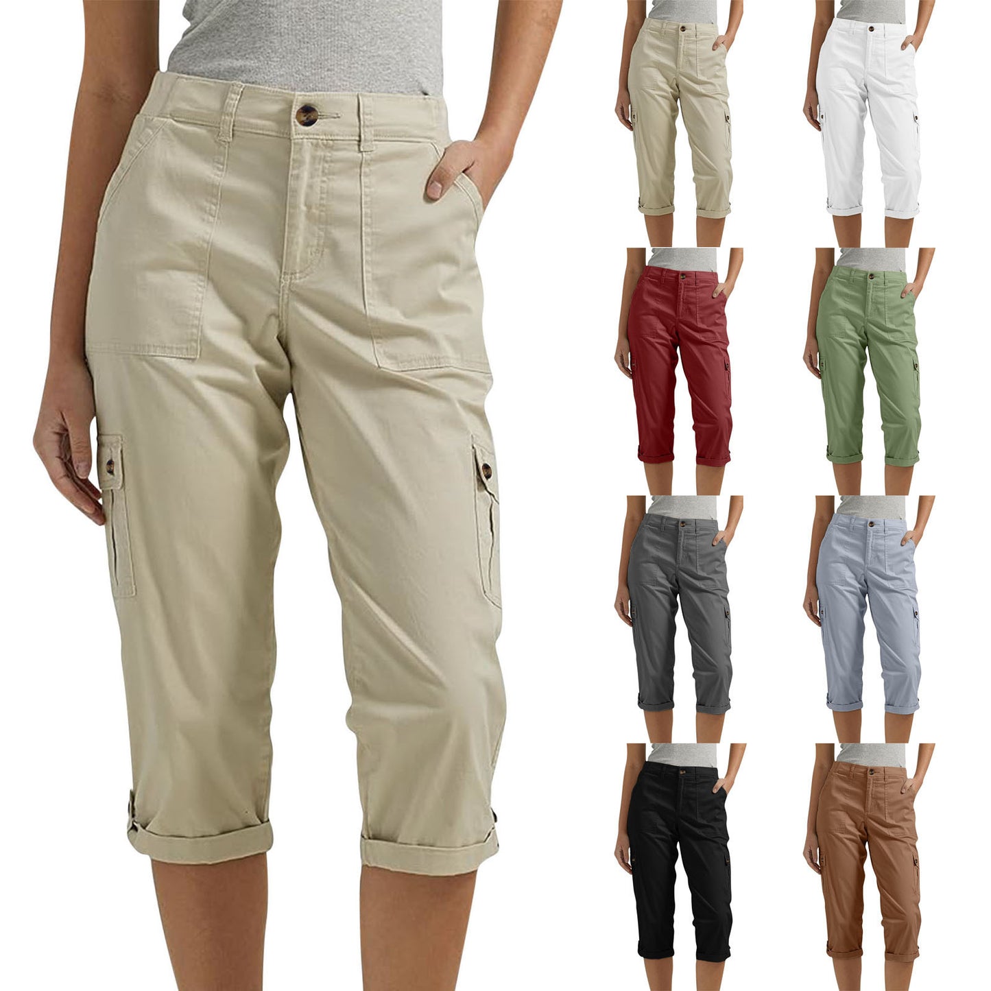 🚀New arrival 48%OFF🥳 women's solid color comfortable cropped trousers