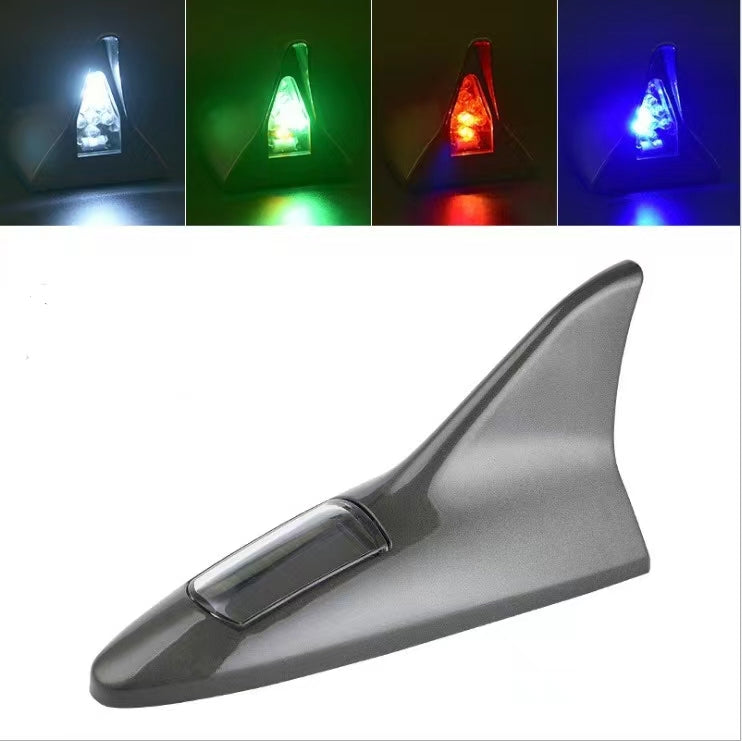 🌟⚡With LED flash light🚗car solar shark fin antenna decorations