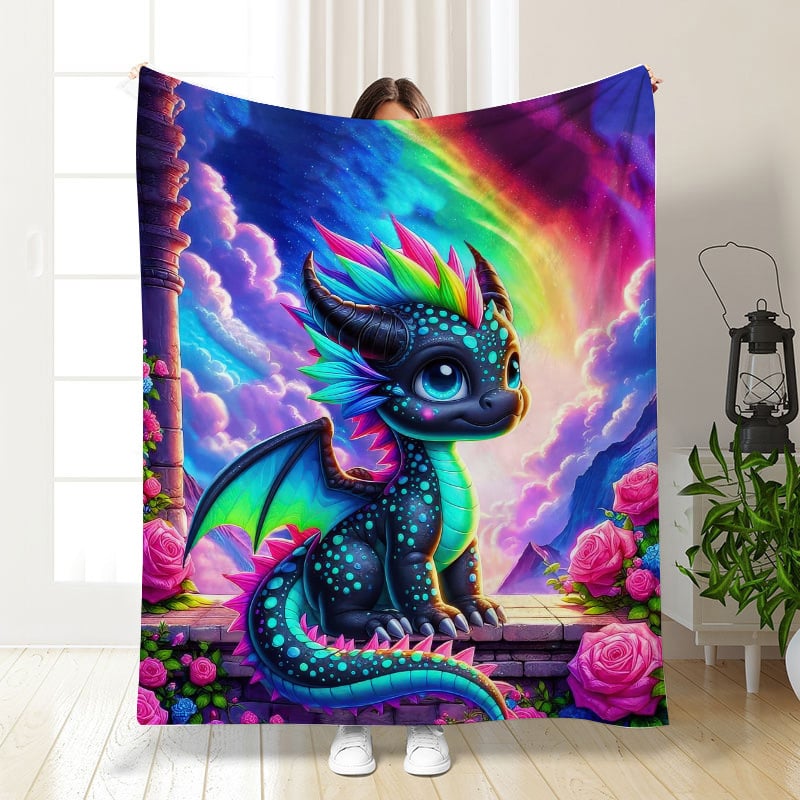 49% OFF This Week Promotions🎉🎉Soft Funny Throw Blanket Cute Smiling Dinosaurs HD Digital Print Flannel