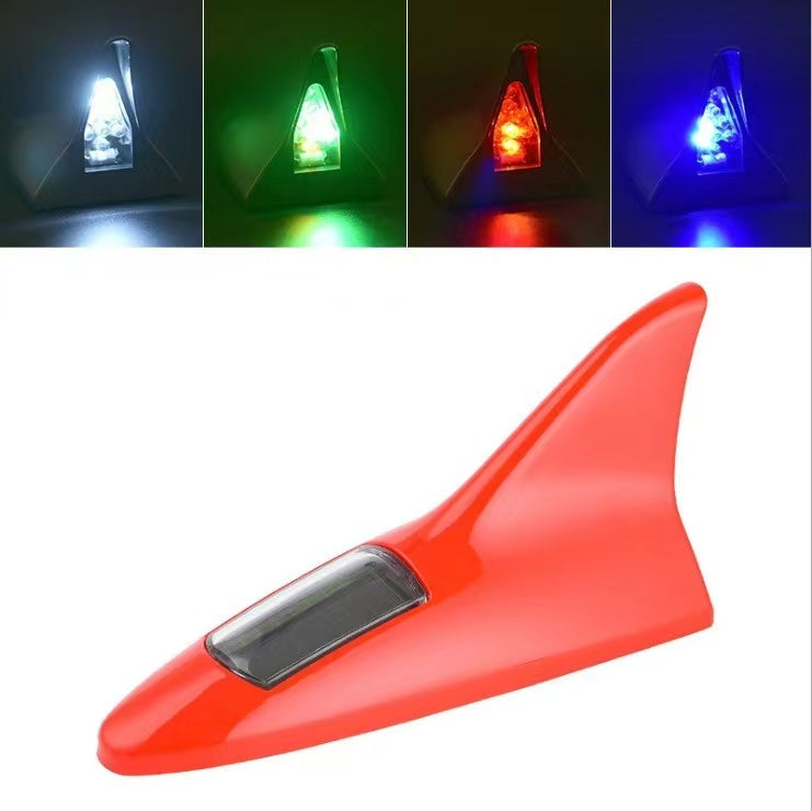 🌟⚡With LED flash light🚗car solar shark fin antenna decorations