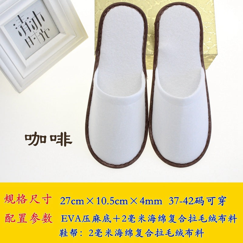 Spot Hotel Guest Room Plush Disposable Slippers Wholesale Home Daily Use Customized Logo Multi-Color Optional