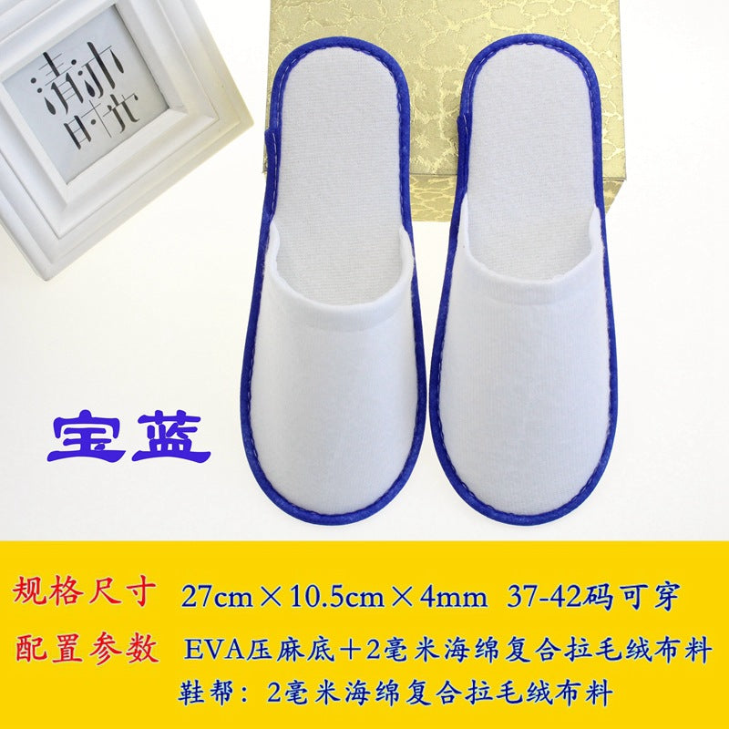 Spot Hotel Guest Room Plush Disposable Slippers Wholesale Home Daily Use Customized Logo Multi-Color Optional