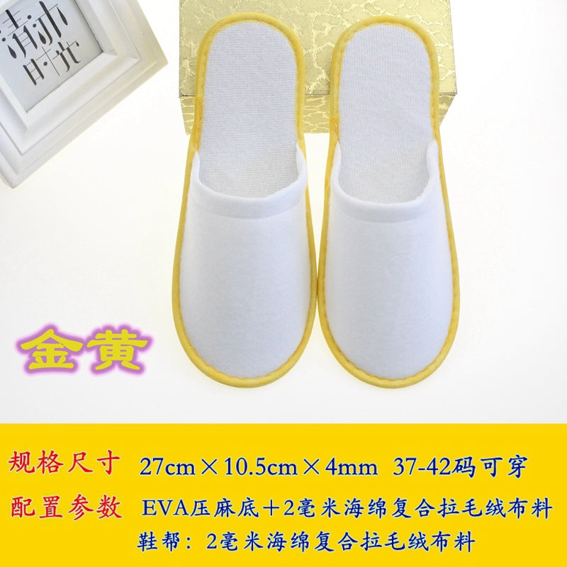 Spot Hotel Guest Room Plush Disposable Slippers Wholesale Home Daily Use Customized Logo Multi-Color Optional