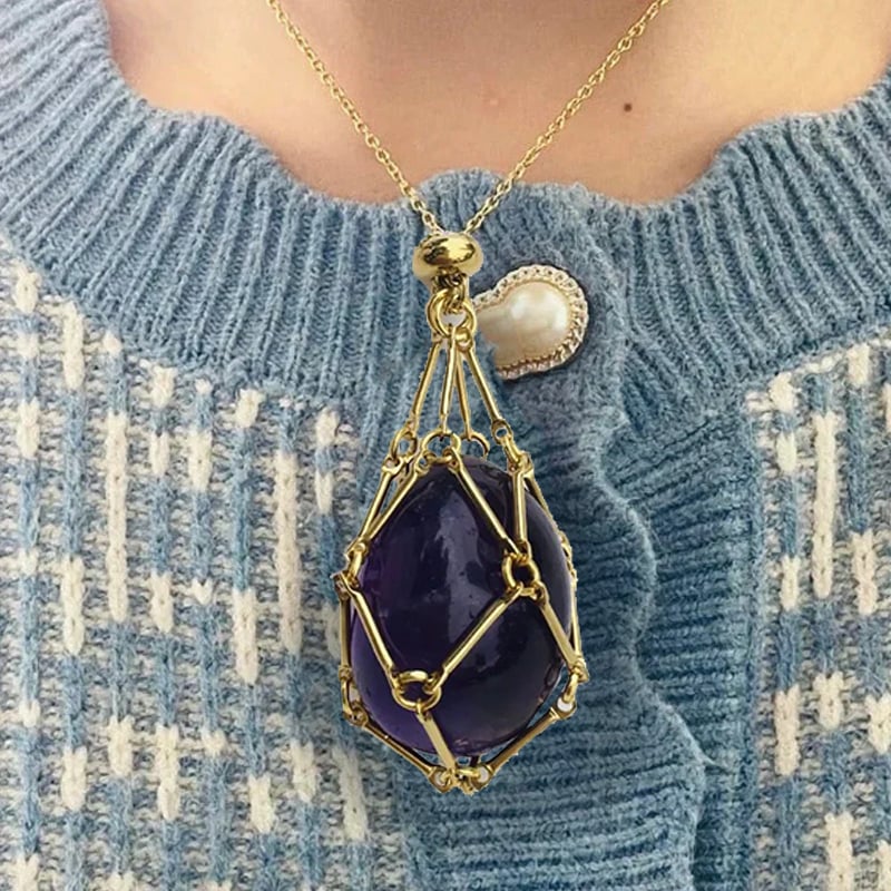 Imsgurus💓Crystal Stone Holder Necklace