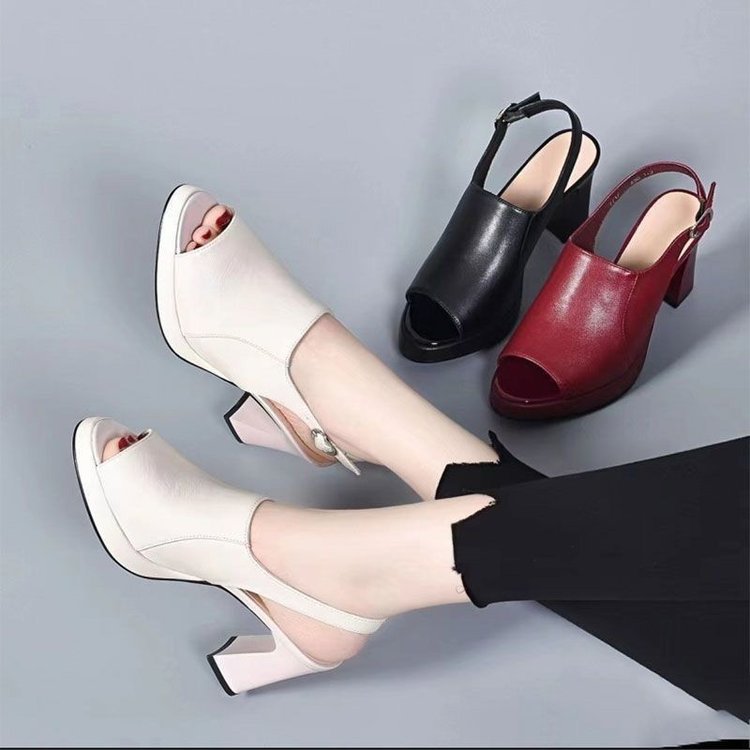 Imsgurus💓Stylish and Comfortable High Heel Leather Sandals for Women