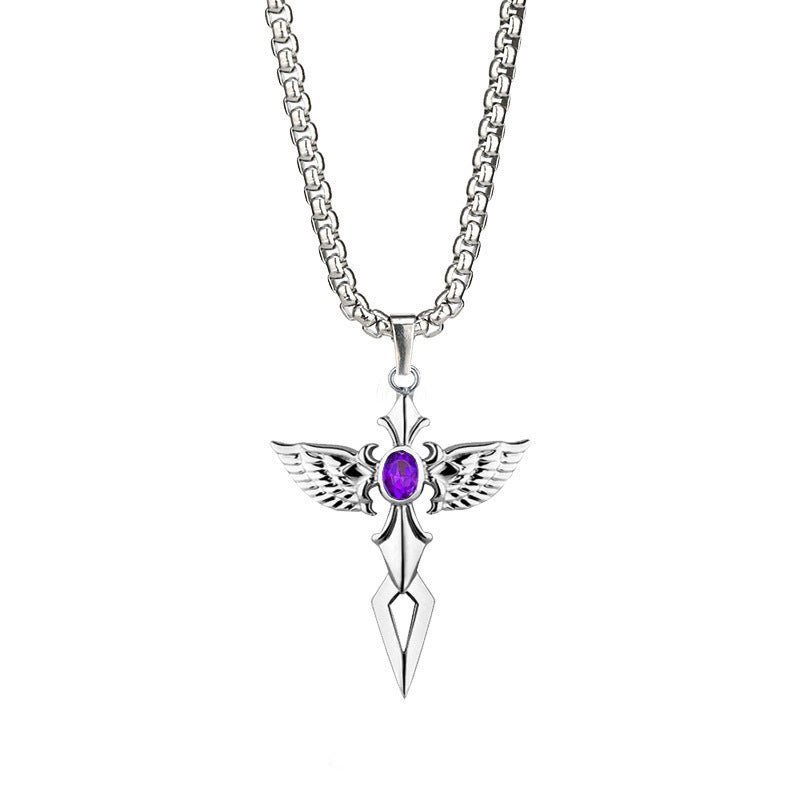 Stainless steel cross pendant necklace