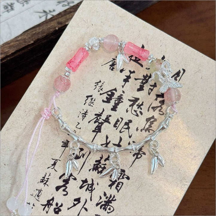 Chinese-Style "Guochao" Butterfly Beaded Bracelet