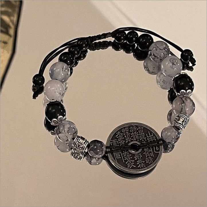 Chinese-Style "Guochao" Butterfly Beaded Bracelet