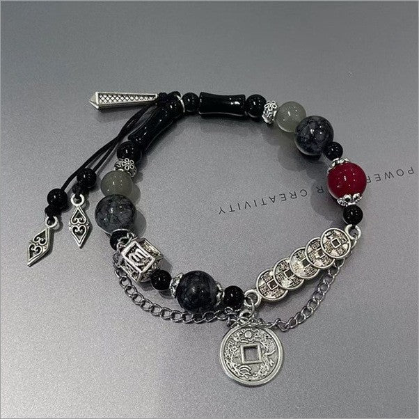 Chinese-Style "Guochao" Butterfly Beaded Bracelet