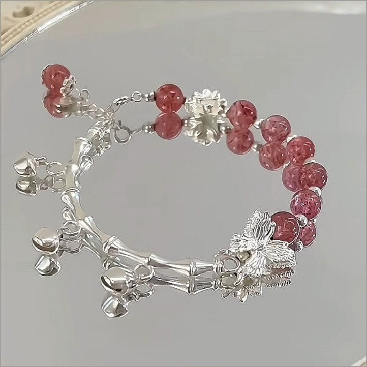 Chinese-Style "Guochao" Butterfly Beaded Bracelet