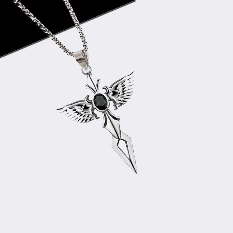 Stainless steel cross pendant necklace