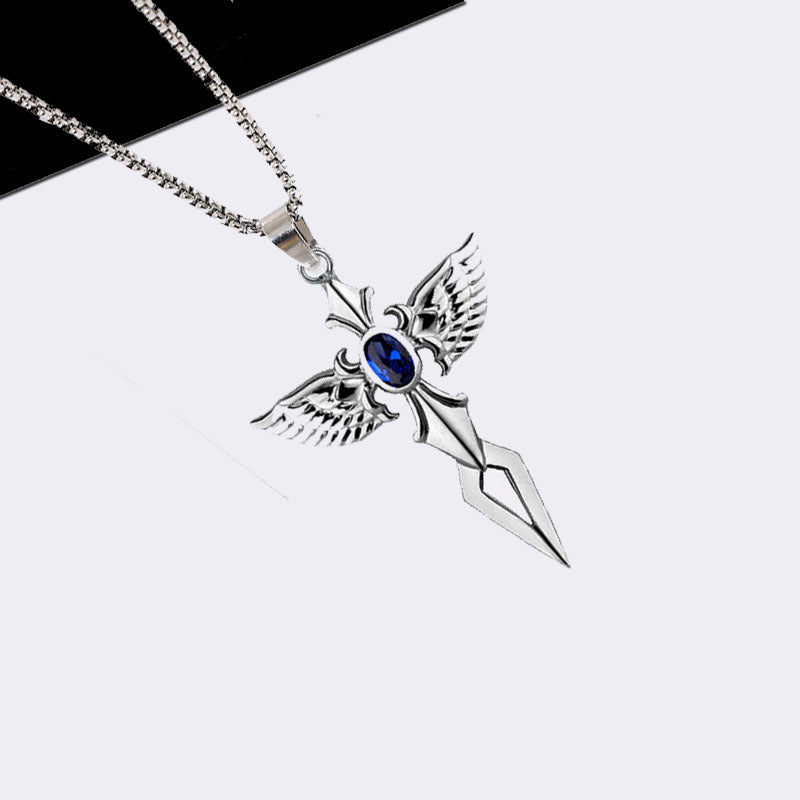 Stainless steel cross pendant necklace