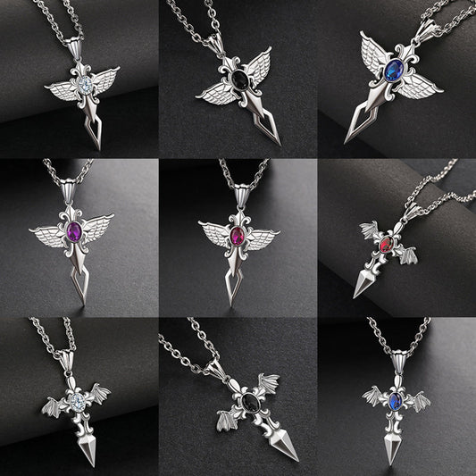 Stainless steel cross pendant necklace