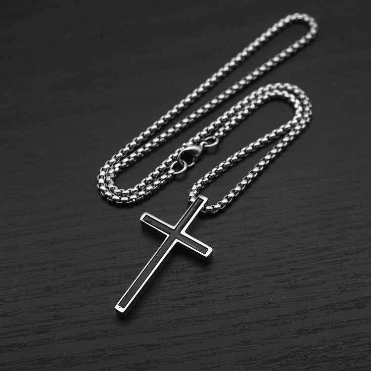 Stainless steel cross pendant necklace