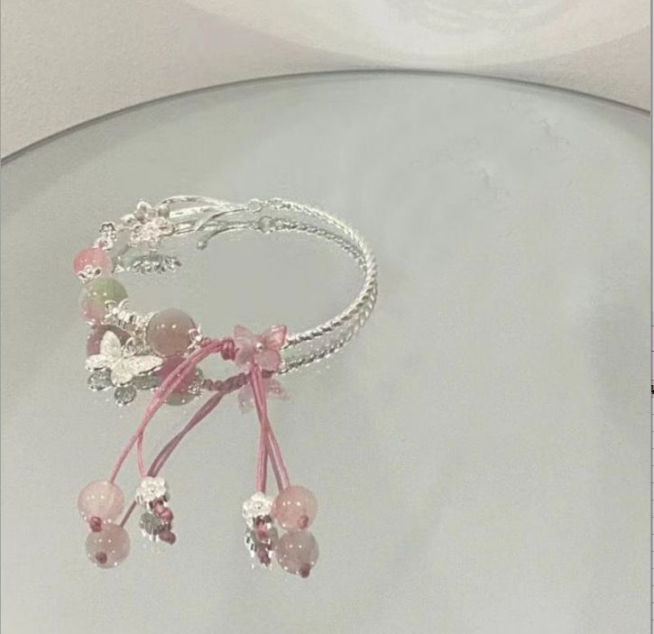 Chinese-Style "Guochao" Butterfly Beaded Bracelet
