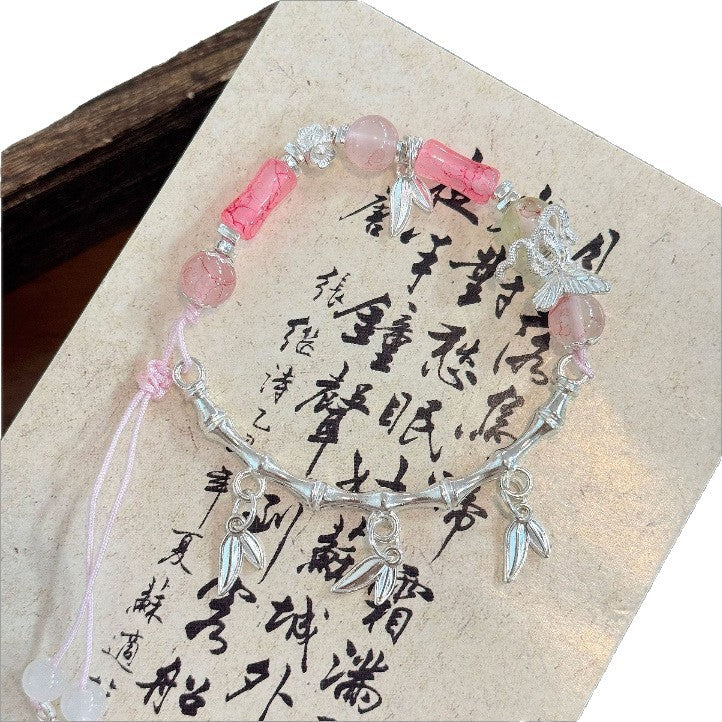 Chinese-Style "Guochao" Butterfly Beaded Bracelet