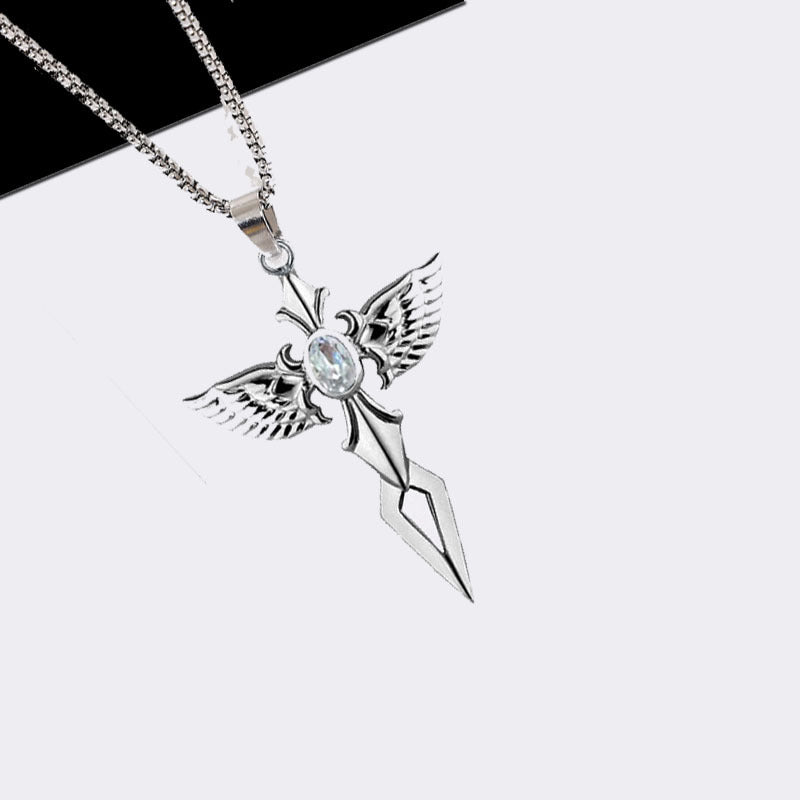 Stainless steel cross pendant necklace