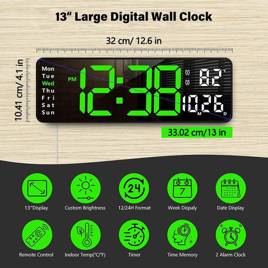 Upgraded Digital Wall Clock Large Display