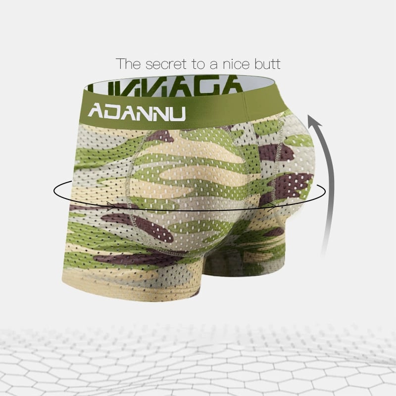 Men's Camouflage Removable Hip Pad Boxer Briefs