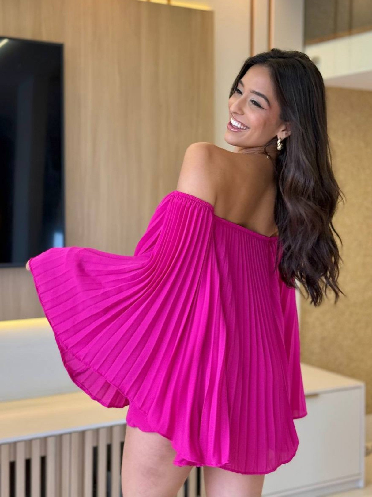 Imsgurus💓Pleated Bandeau Shorts Set