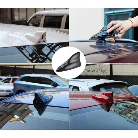 🌟⚡With LED flash light🚗car solar shark fin antenna decorations