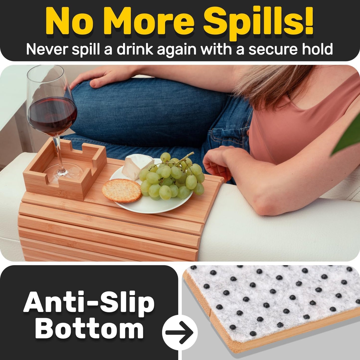 🔥Winter Sale: 49% off for a limited time💥Bamboo Couch Cup Holder – Your Sofa’s Best Friend