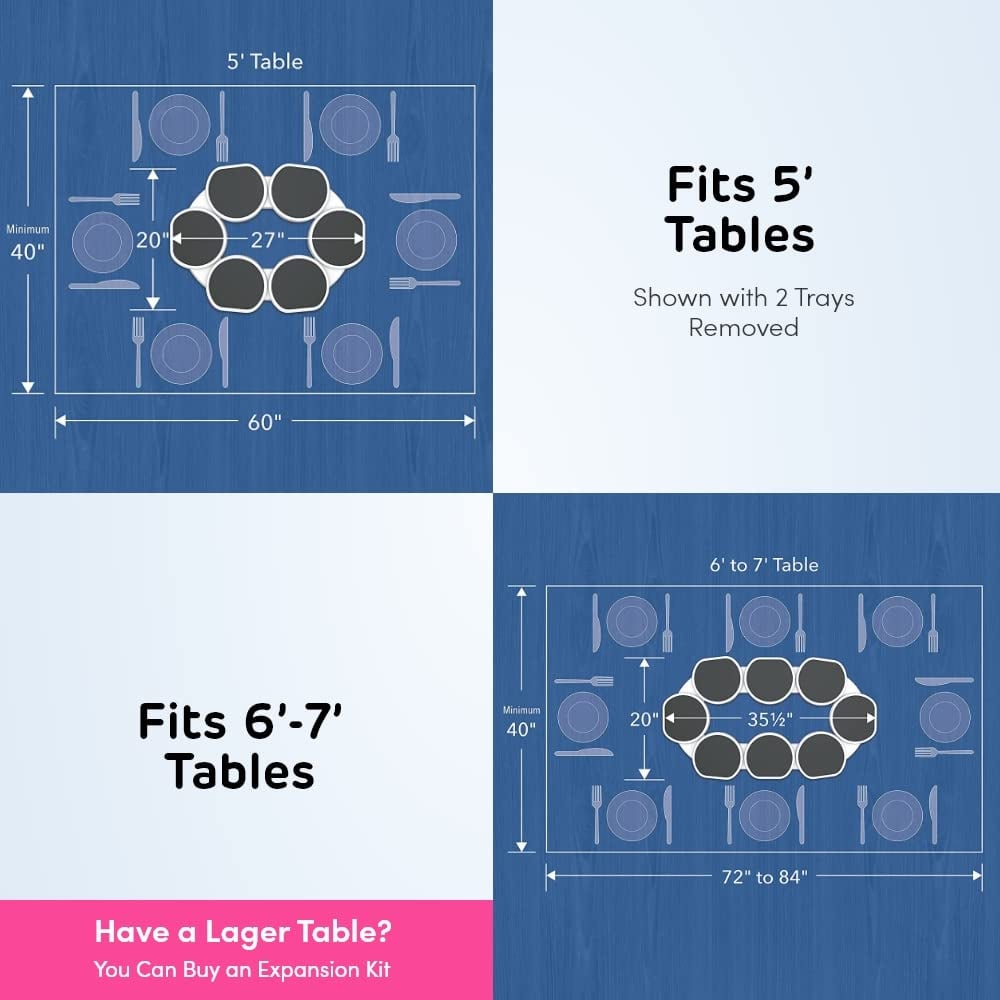 🌟Most Popular✨turntable for rectangular long and oblong tables