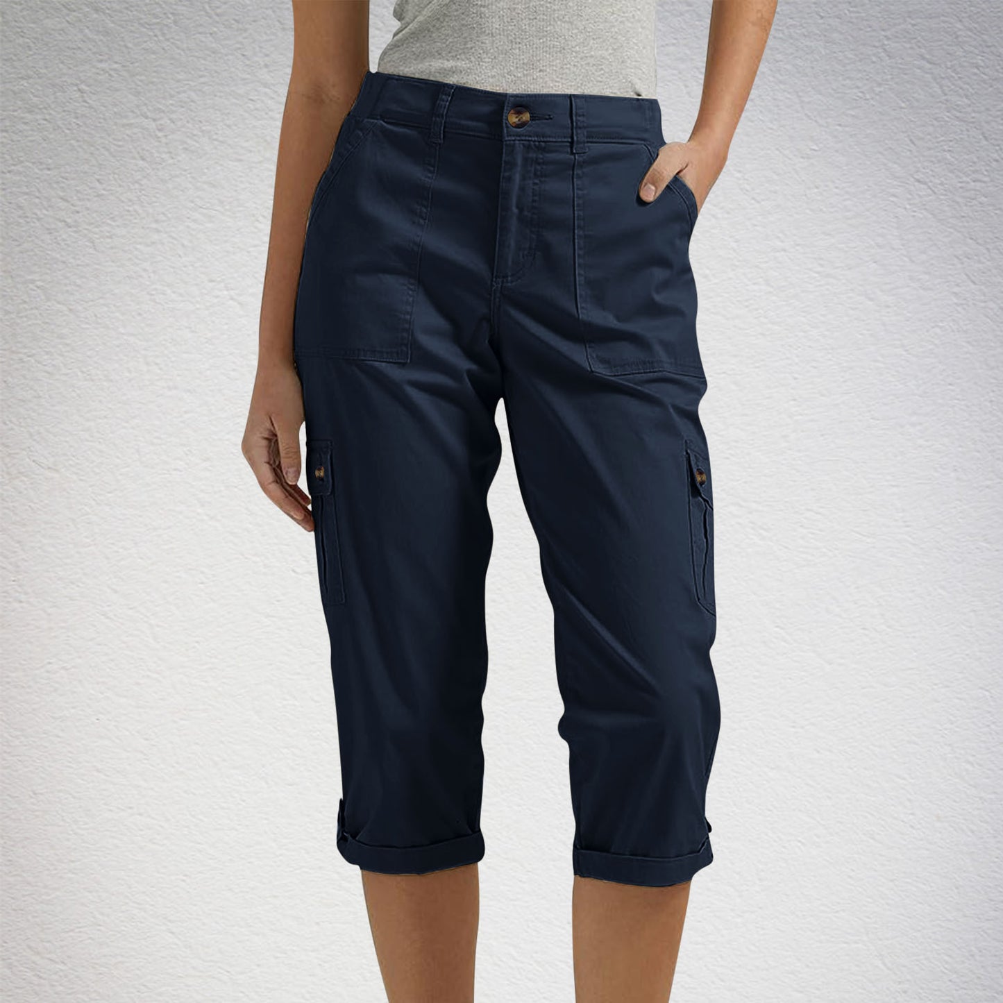 🚀New arrival 48%OFF🥳 women's solid color comfortable cropped trousers