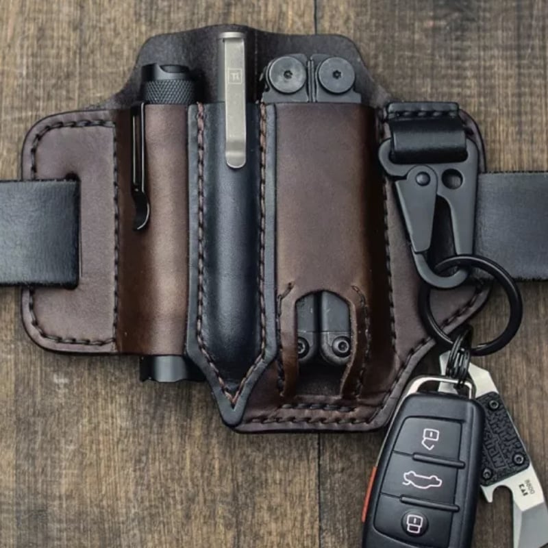 Imsgurus🔥Men's Genuine Leather EDC Belt Loop Waist Outdoor Multitool Sheath