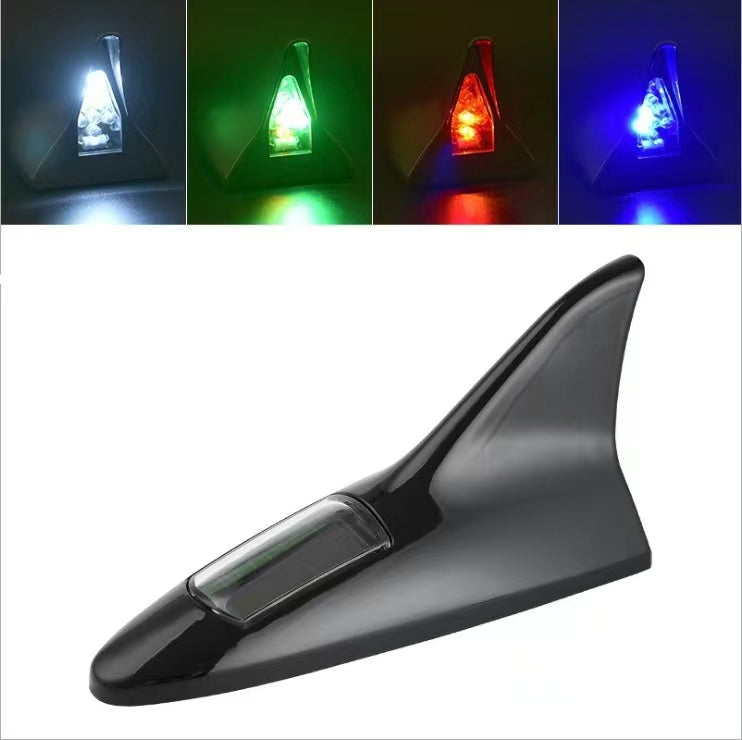 🌟⚡With LED flash light🚗car solar shark fin antenna decorations
