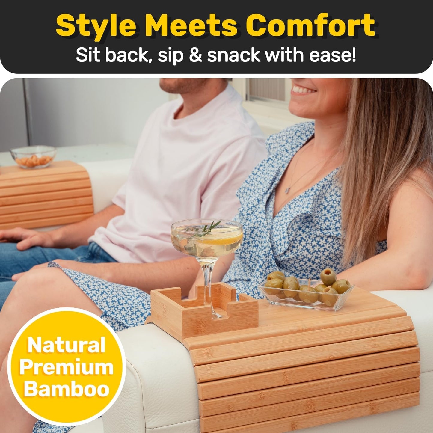 🔥Winter Sale: 49% off for a limited time💥Bamboo Couch Cup Holder – Your Sofa’s Best Friend