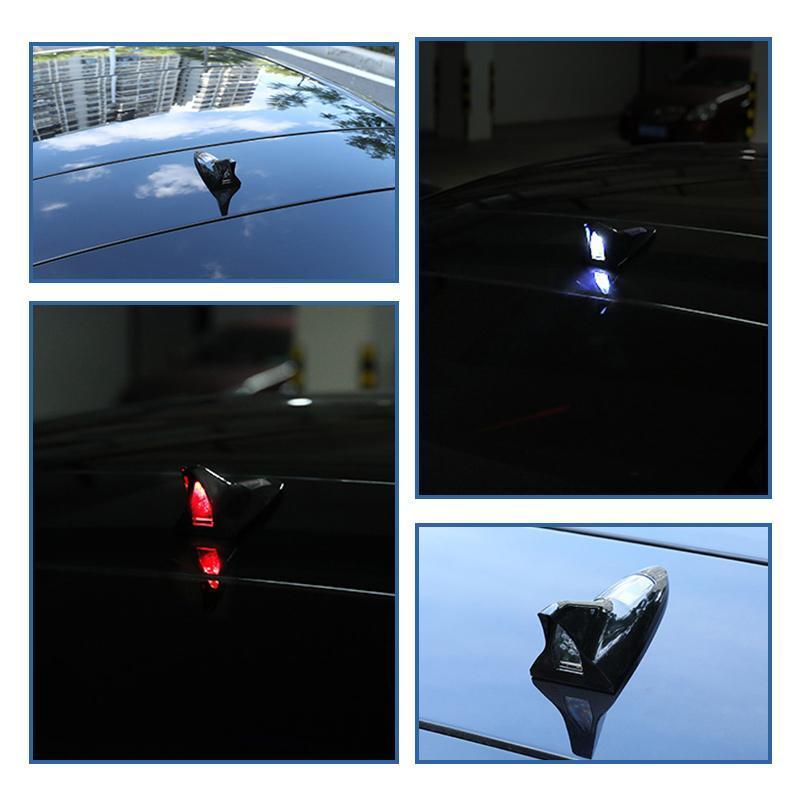 🌟⚡With LED flash light🚗car solar shark fin antenna decorations