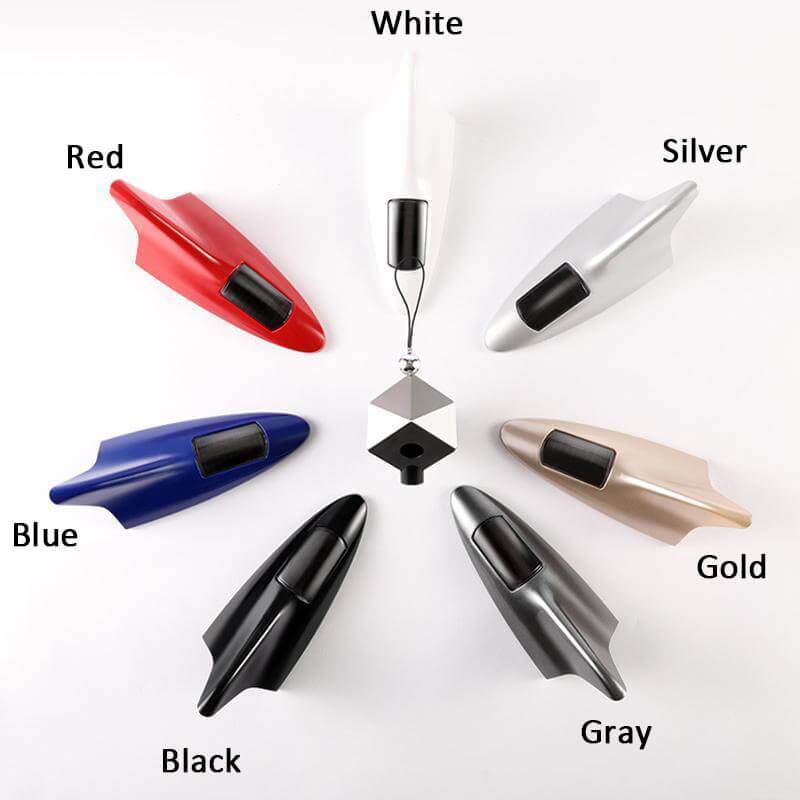 🌟⚡With LED flash light🚗car solar shark fin antenna decorations