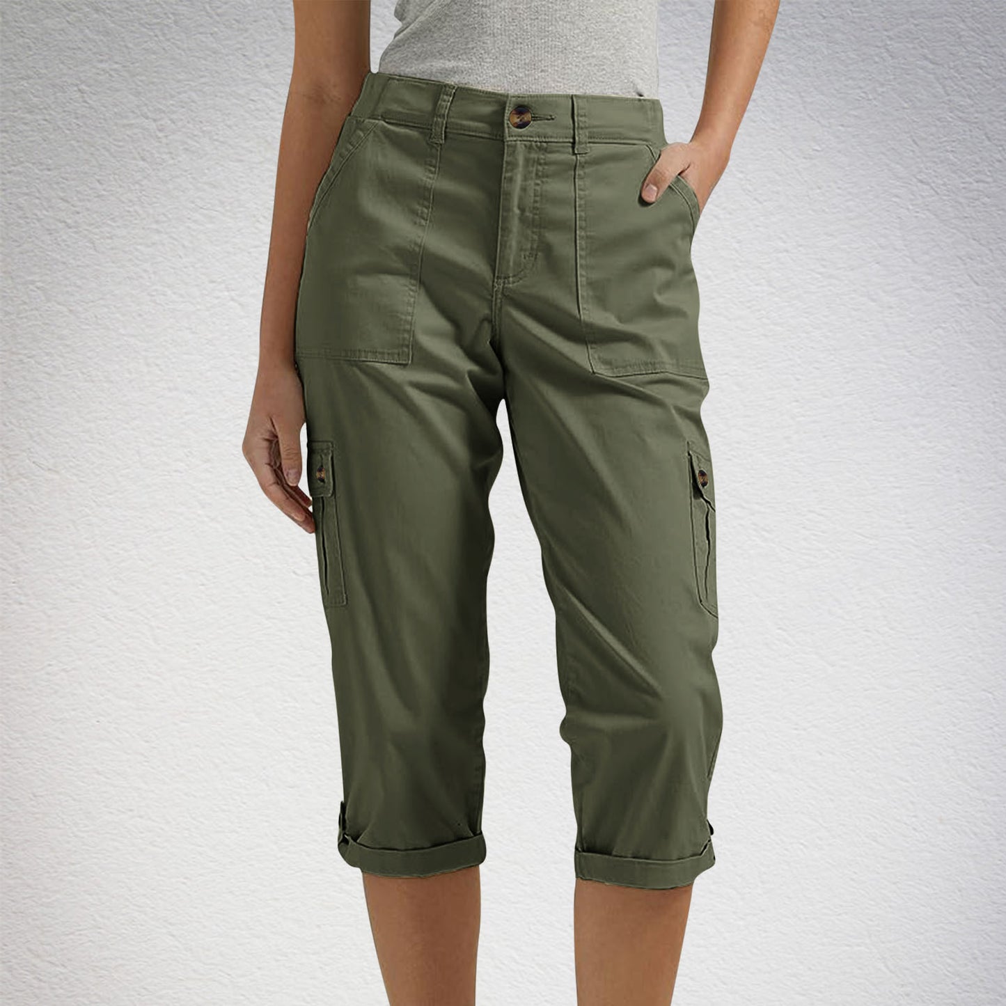 🚀New arrival 48%OFF🥳 women's solid color comfortable cropped trousers