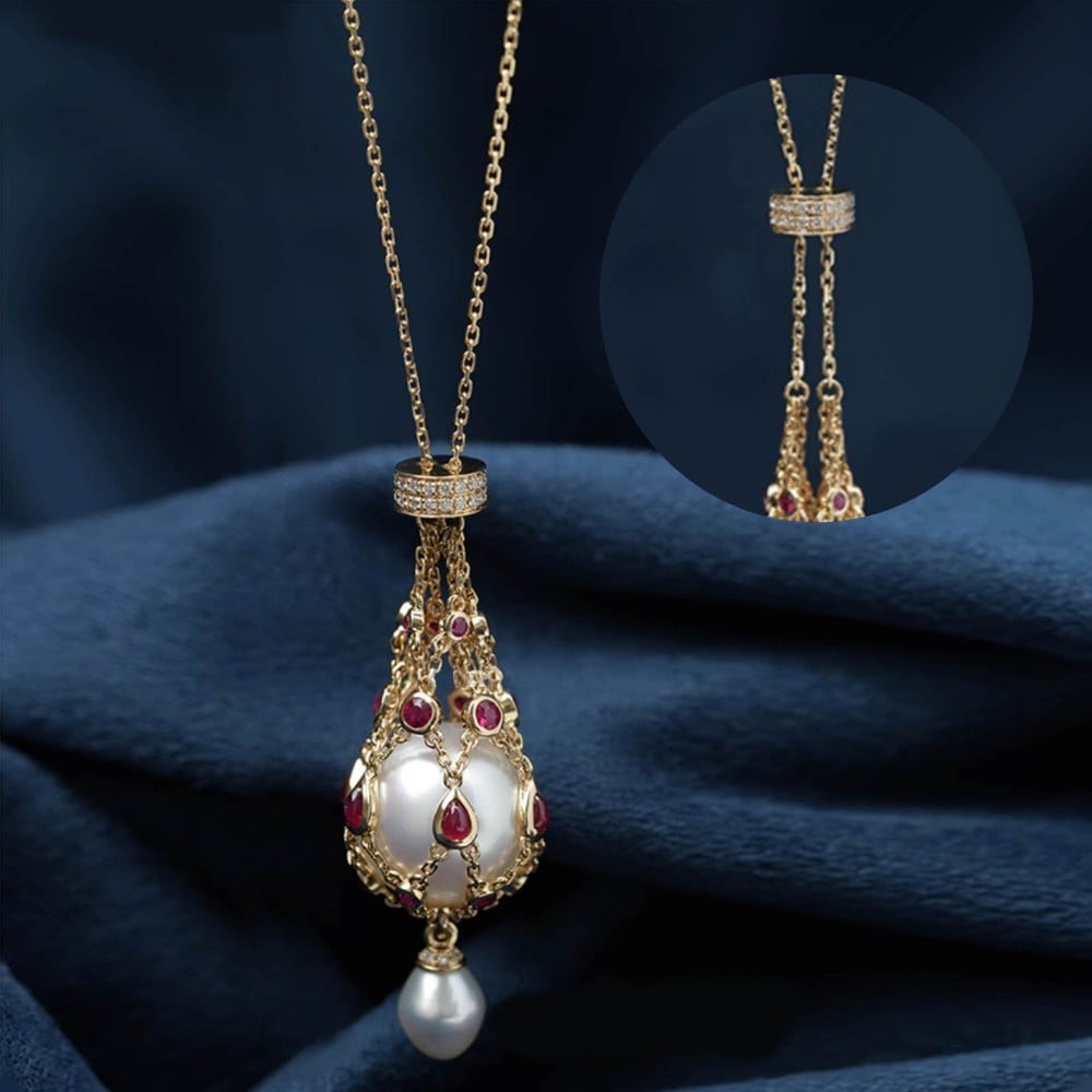 Imsgurus💓Pearl & Gemstone Lavalier Pendant