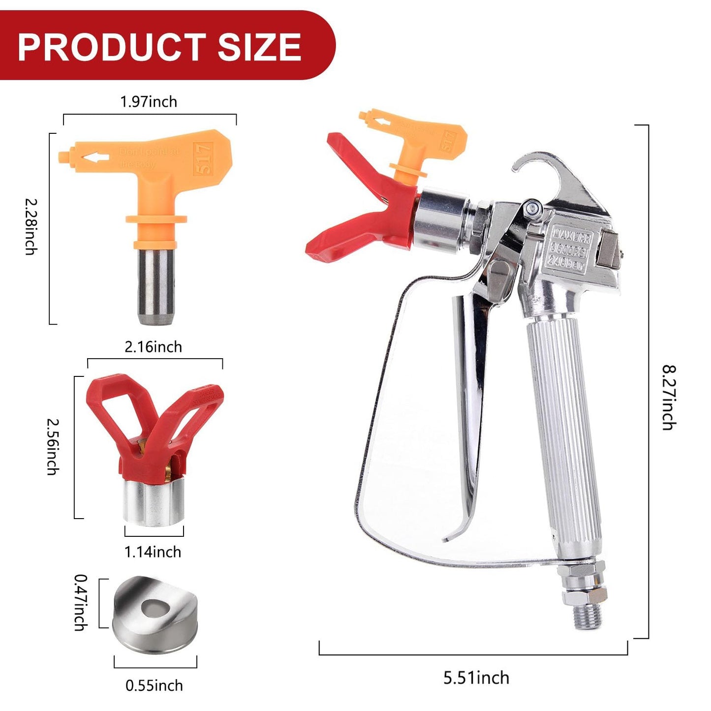 Imsgurus🔥3600PSI Airless Paint Spray Gun Protector Power Tool Sprayer