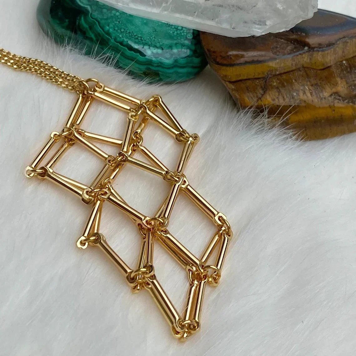 Imsgurus💓Crystal Stone Holder Necklace