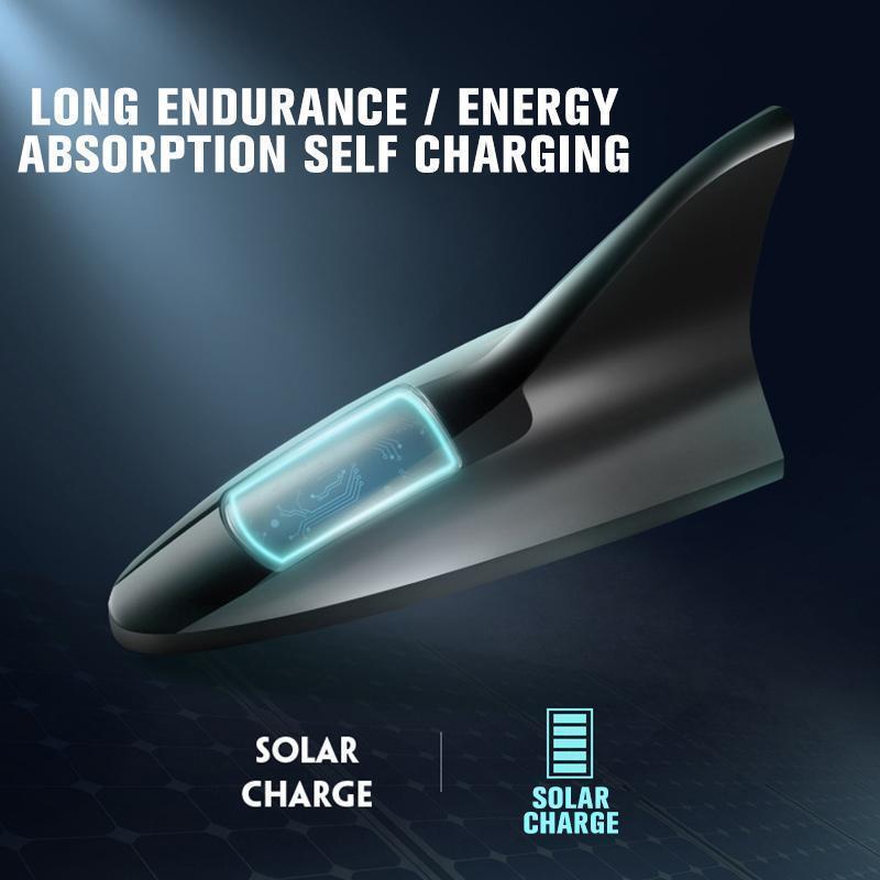 🌟⚡With LED flash light🚗car solar shark fin antenna decorations