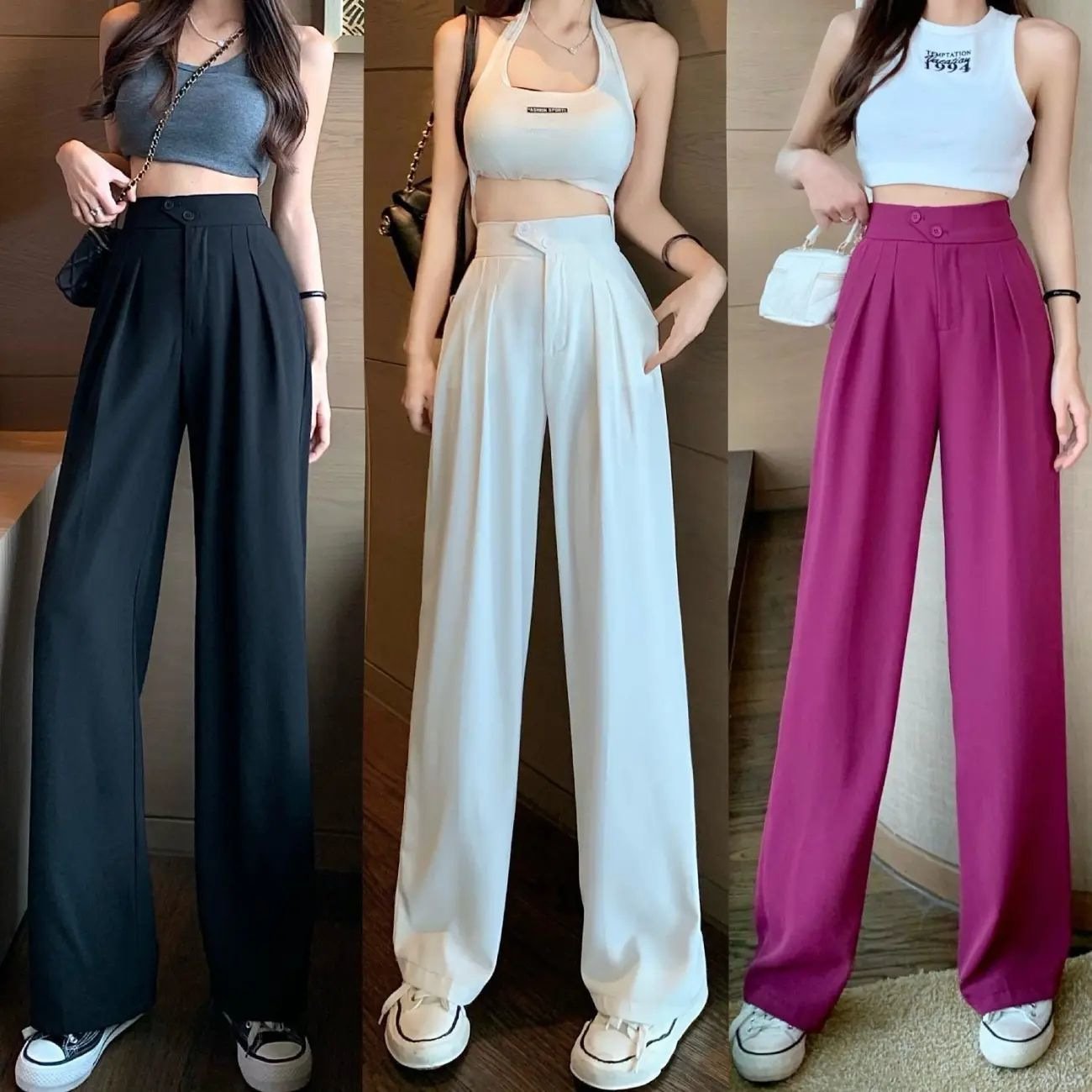 Imsgurus💓Figure-flattering versatile high-waisted wide leg trousers