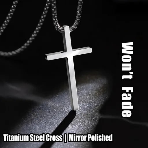 Stainless steel cross pendant necklace