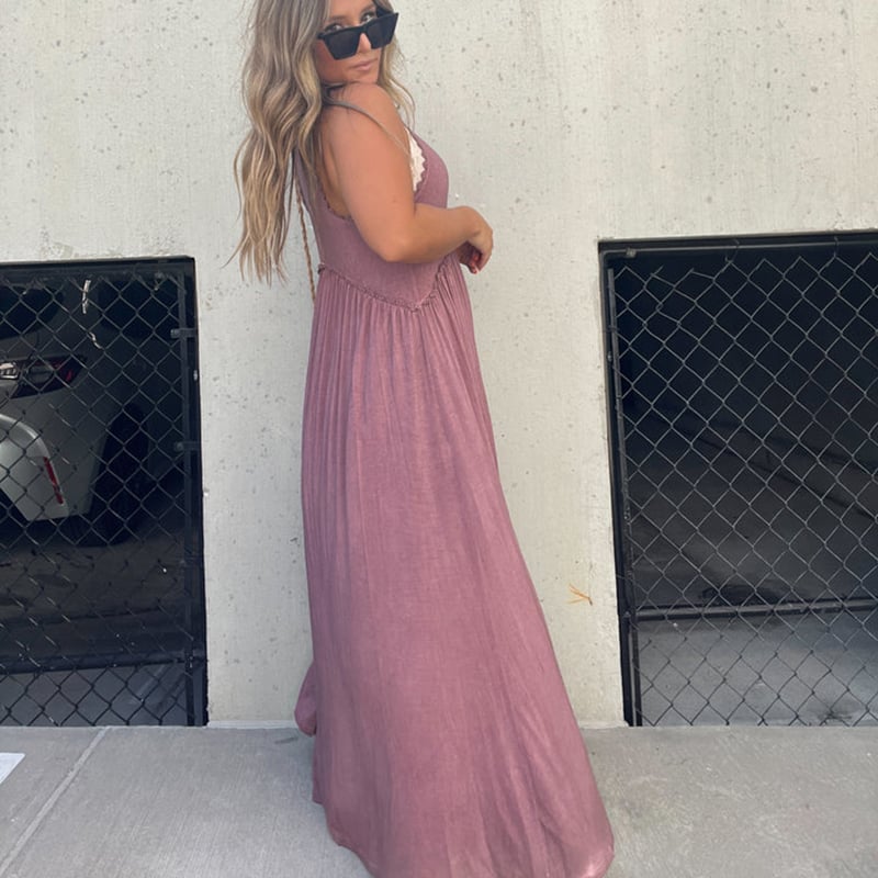 Imsgurus💓Slit Casual Simple Loose Maxi Long Dress
