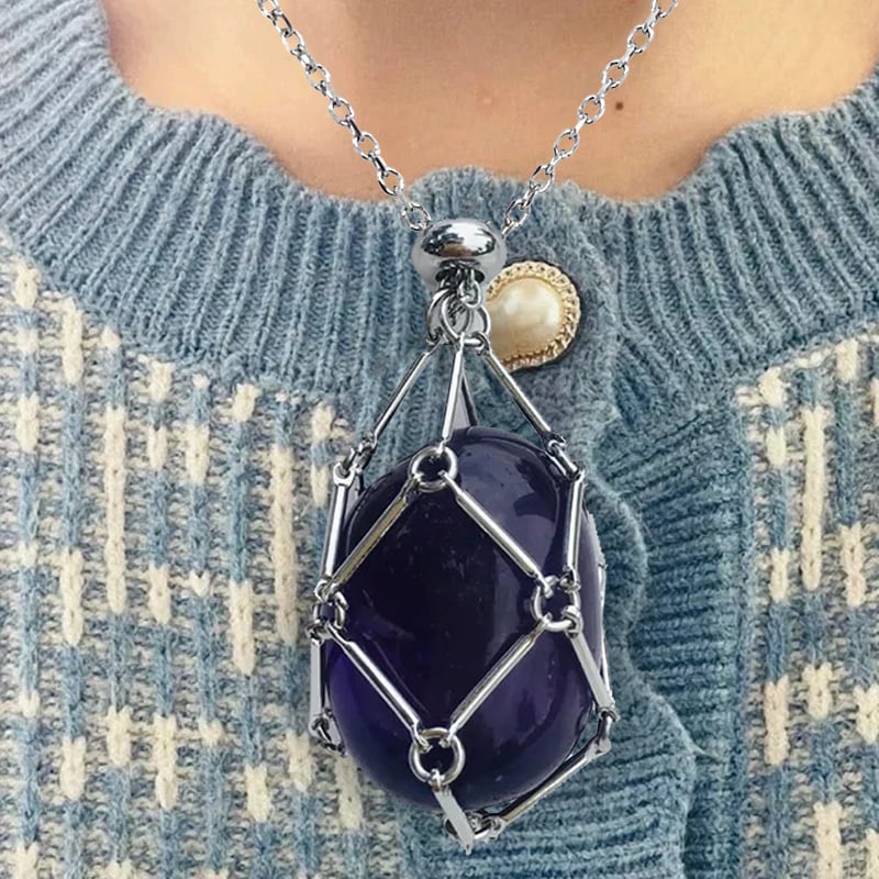Imsgurus💓Crystal Stone Holder Necklace