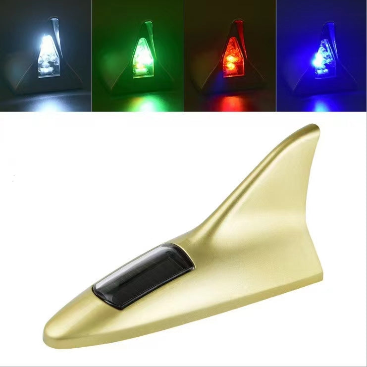 🌟⚡With LED flash light🚗car solar shark fin antenna decorations