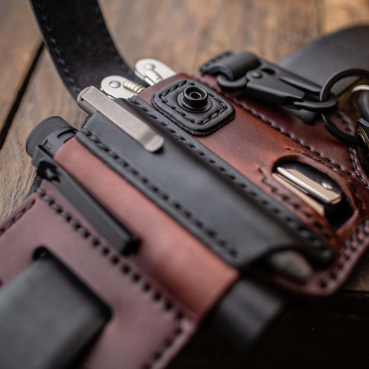 Imsgurus🔥Men's Genuine Leather EDC Belt Loop Waist Outdoor Multitool Sheath