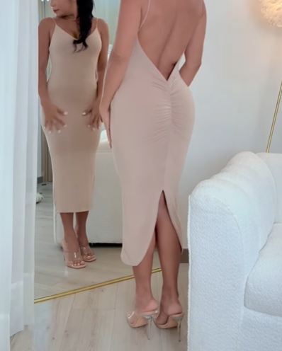 Imsgurus💓Fitted Dress with Open Back