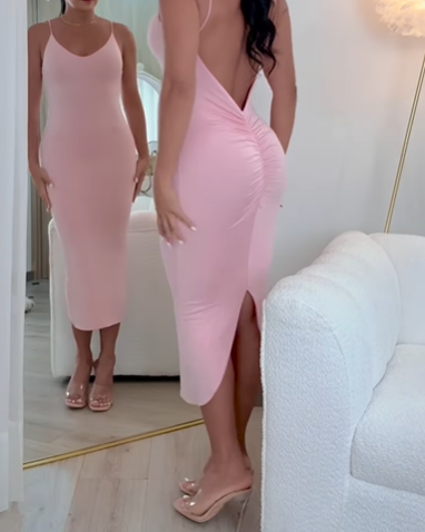Imsgurus💓Fitted Dress with Open Back